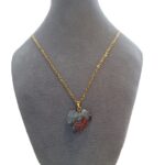 Goudkleurige RVS Epoxy ketting met natuursteen
