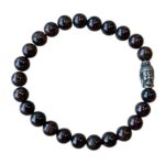 Heren armband 8 mm Granaat met Boeddha kraal
