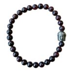 Dames armband Granaat 6 mm met Boeddha kraal