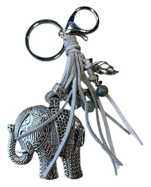 Tas- sleutelhanger Olifant met grijze veter