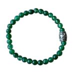 Dames armband groene Agaat (facet) 6 mm met basic kraal