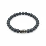 Heren armband mat Hematiet 8 mm met Boeddha kraal