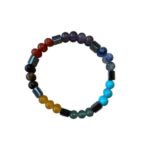 Dames armband Hematiet (plat) met Regenboog kralen 6 mm