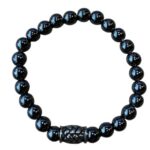 Heren armband Hematiet 8 mm met vlecht kraal