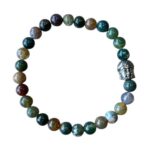 Dames armband Indiaas Agaat 6 mm met Boeddha kraal