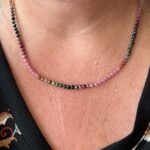 Damesketting/wikkelarmband van Toermalijn natuursteen kralen