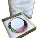 Damesketting/wikkelarmband van Toermalijn natuursteen kralen