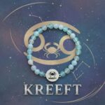 Dames armband Chalcedoon 6 mm met sterrenbeeld Kreeft