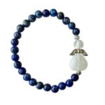 Dames armband Lapis Lazuli 6 mm met beschermengel