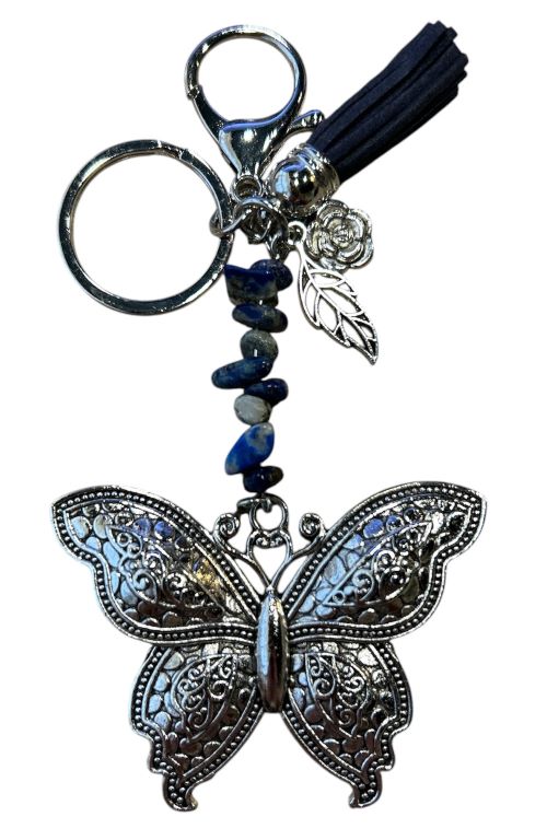 Tas- sleutelhanger Vlinder Lapis Lazuli