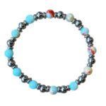 Dames armband Larderiet 6 mm (18,5 cm) met RVS kralen