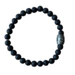 Dames armband Lavasteen 6 mm met basic kraal