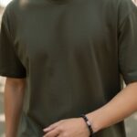Herenarmband Lavasteen 8 mm met Vlecht kraal