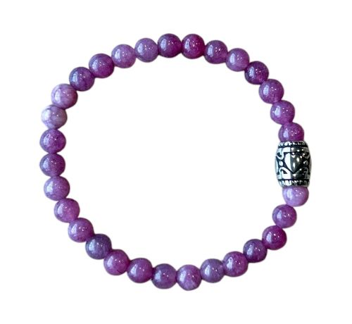 Dames armband Lepidoliet 6 mm met basic kraal