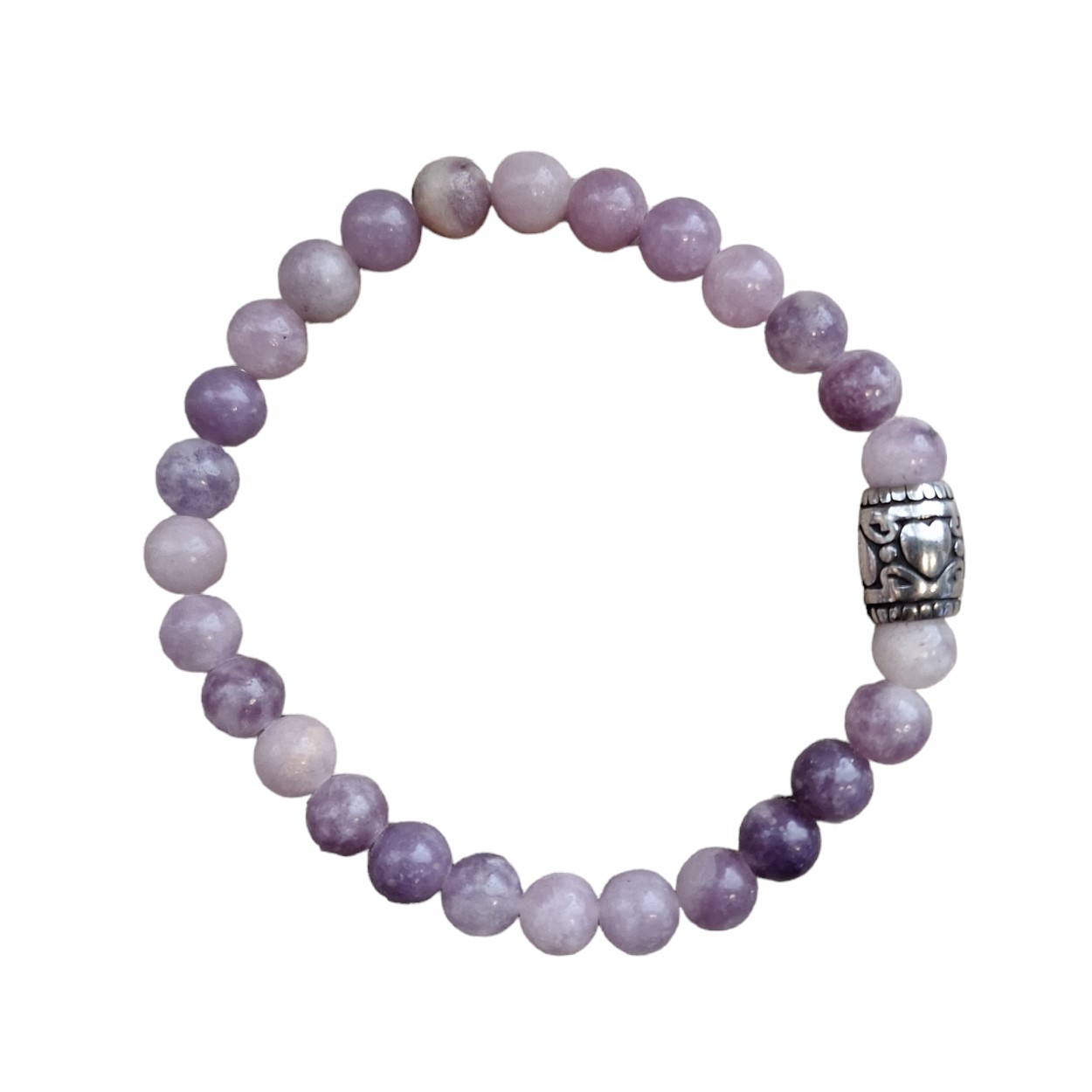 Dames armband Lila Jade 6 mm met basic kraal