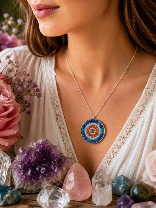 Mandala ketting Band Agaat