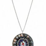 Mandala ketting roze Zebra Jaspis