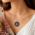 Mandala ketting roze Zebra Jaspis