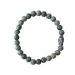 Heren armband matte Zoïsiet 8 mm met Boeddha kraal