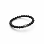 Dames armband Onyx mat 6 mm met basic kraal
