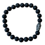 Heren armband Onyx mat 8 mm met Boeddha kraal