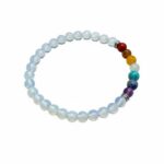 Dames armband Opaliet 6 mm met Chakra kralen