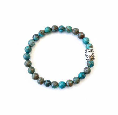 Dames armband Picasso Jaspis blauw 6 mm met basic kraal