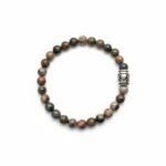 Dames armband Picasso Jaspis bruin 6 mm met basic kraal