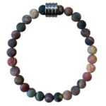 Dames armband Picasso Jaspis mat 6 mm (19 cm) met vier ringen kraal