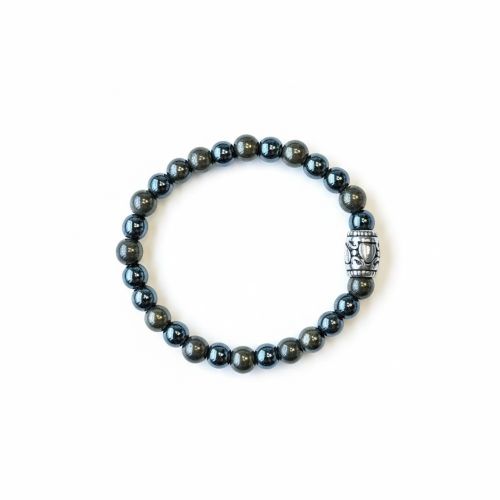 Dames armband Pyriet en Hematiet met basic kraal