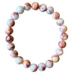 Dames armband natuursteen Red Veined White Onyx