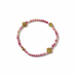 Dames armband Rhodochrosiet 4 mm met goudkleurige tussenkralen