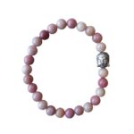 Dames armband Rhodochrosiet 6 mm met Boeddha kraal