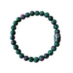 Dames armband Robijn in Zoïsiet 6 mm met basic kraal