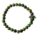 Dames armband Robijn in Zoisiet 6 mm met beschermengel