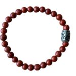 Dames armband rode Jaspis 6 mm met basic kraal
