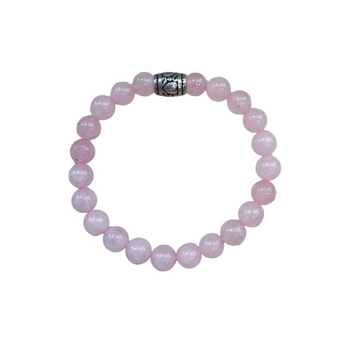 Dames armband Rozenkwarts 6 mm met basic kraal