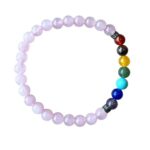 Dames armband Rozenkwarts 6 mm met Chakra kralen