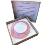 Damesketting/wikkelarmband van Rozenkwarts natuursteen kralen
