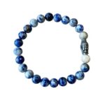 Herenarmband Sodaliet 8 mm met Boeddha kraal
