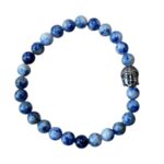 Dames armband Sodaliet 6 mm met Boeddha kraal