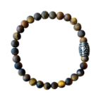Dames armband Tijgeroog mat 6 mm met basic kraal