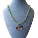 Damesketting met Aventurijn en gevlochten Tree of Life