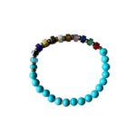 Dames armband Turquoise 6 mm met spacers