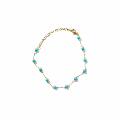 Enkel-/armbandje met turquoise kralen