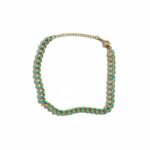 Schakel enkel-/armbandje turquoise