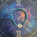 Dames armband Aquamarijn 6 mm met sterrenbeeld Tweeling