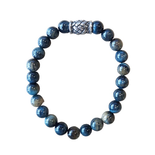 Heren armband Valkenoog 8 mm met vlecht kraal