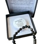 Heren armband 8 mm Obsidiaan en Lava steen met Viking kraal