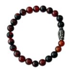 Herenarmband Vuur Agaat 8 mm met Boeddha kraal
